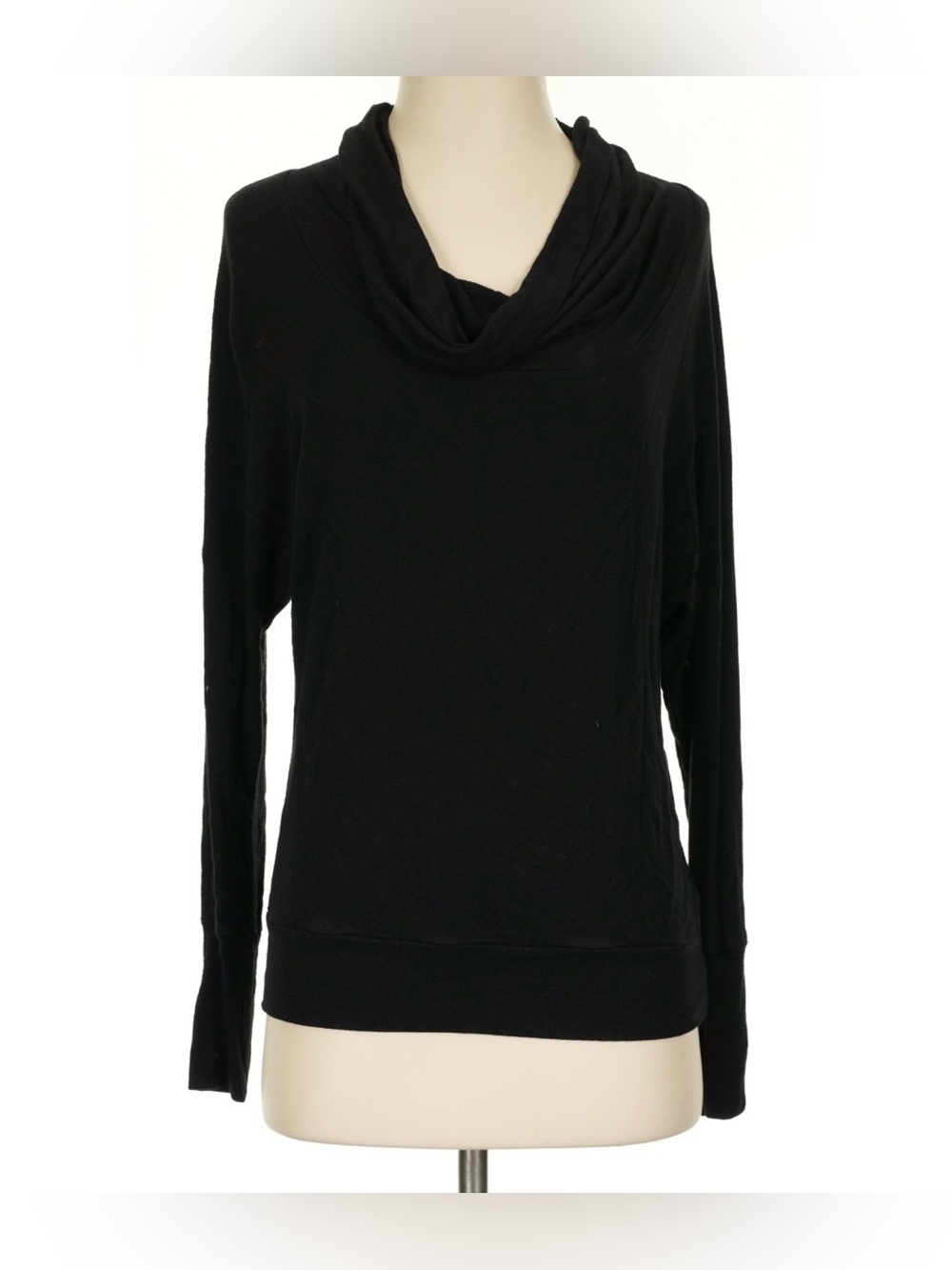 Cielo Black Draped Cowl Neck Sweater Top